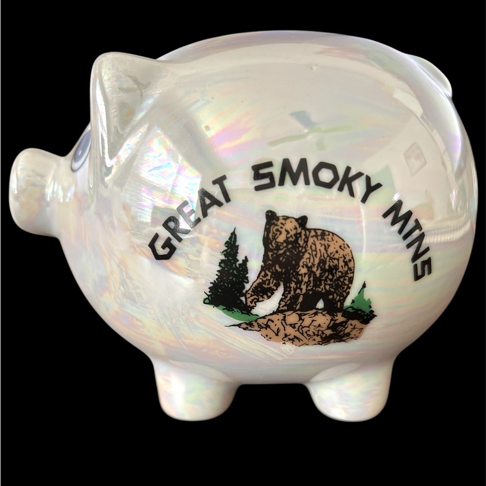 Great Smoky Mountains White Piggy Bank